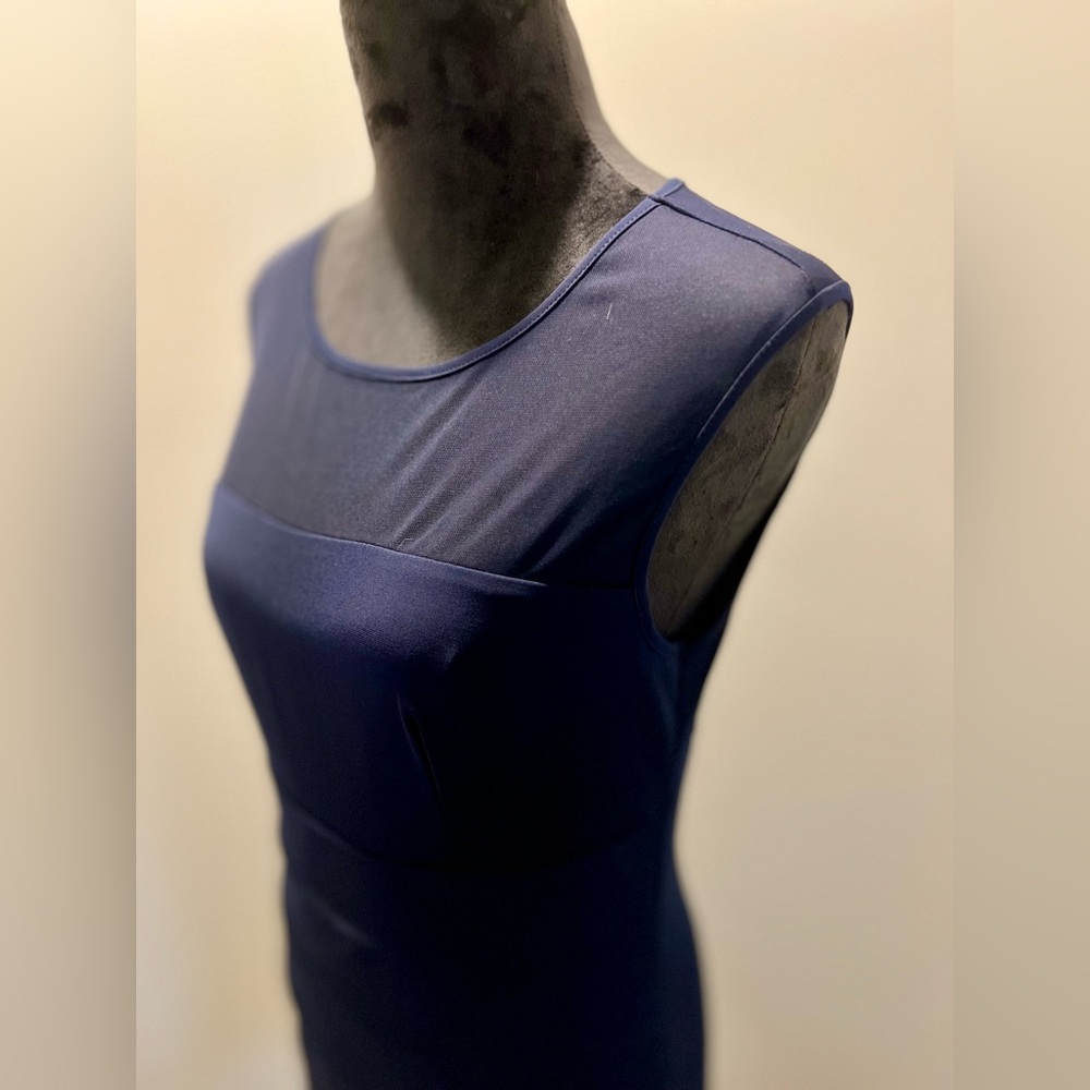 Enfocus Studio Elegant Navy Tiered Cocktail Dress
